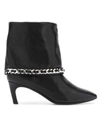 Черные кожаные ботильоны с украшением от Marc Ellis