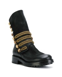 Черные кожаные ботильоны с украшением от Strategia