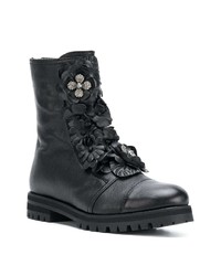 Черные кожаные ботильоны с украшением от Jimmy Choo