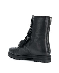 Черные кожаные ботильоны с украшением от Jimmy Choo