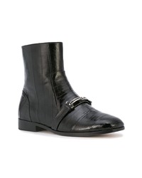 Черные кожаные ботильоны с украшением от Newbark