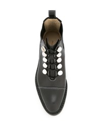 Черные кожаные ботильоны с украшением от Paul Andrew