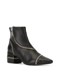 Черные кожаные ботильоны с украшением от Senso
