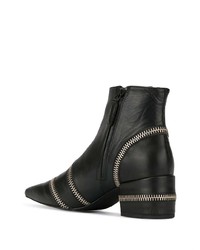 Черные кожаные ботильоны с украшением от Senso