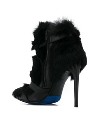 Черные кожаные ботильоны с украшением от Frankie Morello