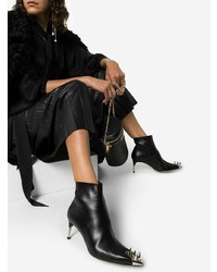 Черные кожаные ботильоны с украшением от Alexander McQueen