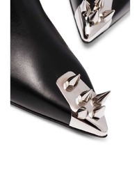 Черные кожаные ботильоны с украшением от Alexander McQueen