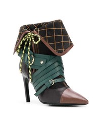 Черные кожаные ботильоны с украшением от Carven