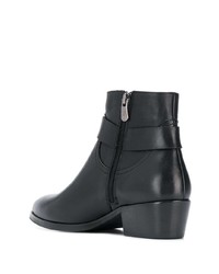Черные кожаные ботильоны с украшением от Albano