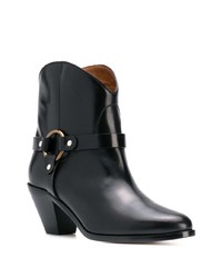 Черные кожаные ботильоны с украшением от Francesco Russo