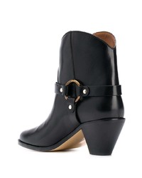 Черные кожаные ботильоны с украшением от Francesco Russo