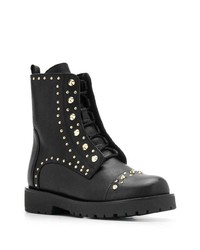 Черные кожаные ботильоны с украшением от Twin-Set