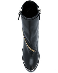Черные кожаные ботильоны с украшением от Casadei