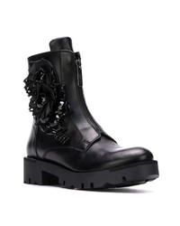 Черные кожаные ботильоны с украшением от Tosca Blu