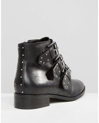 Черные кожаные ботильоны с шипами от Asos