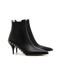 Черные кожаные ботильоны с шипами от Valentino