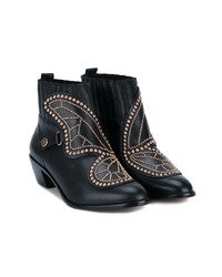 Черные кожаные ботильоны с шипами от Sophia Webster