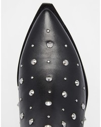 Черные кожаные ботильоны с шипами от Asos