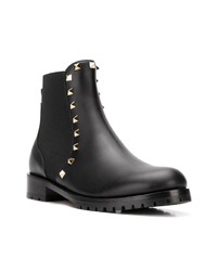 Черные кожаные ботильоны с шипами от Valentino