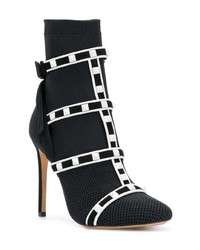 Черные кожаные ботильоны с шипами от Valentino