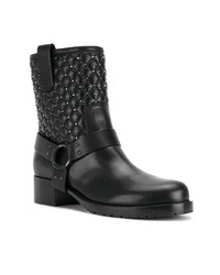 Черные кожаные ботильоны с шипами от Valentino