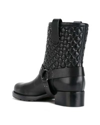 Черные кожаные ботильоны с шипами от Valentino