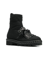Черные кожаные ботильоны с шипами от Kennel + Schmenger