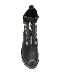 Черные кожаные ботильоны с шипами от Strategia
