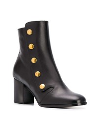 Черные кожаные ботильоны с шипами от Mulberry