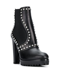 Черные кожаные ботильоны с шипами от Alexander McQueen