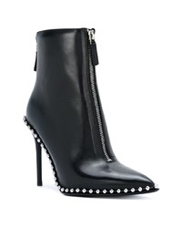 Черные кожаные ботильоны с шипами от Alexander Wang