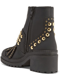 Черные кожаные ботильоны с шипами от Burberry