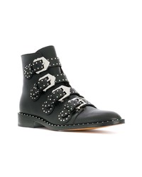 Черные кожаные ботильоны с шипами от Givenchy