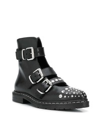Черные кожаные ботильоны с шипами от McQ Alexander McQueen
