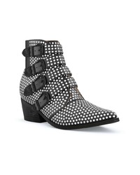 Черные кожаные ботильоны с шипами от Toga Pulla