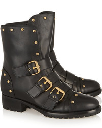 Черные кожаные ботильоны с шипами от Giuseppe Zanotti