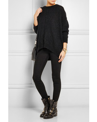 Черные кожаные ботильоны с шипами от Giuseppe Zanotti