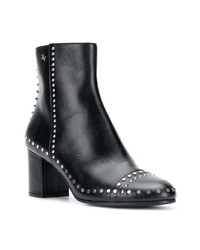 Черные кожаные ботильоны с шипами от Zadig & Voltaire