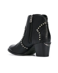 Черные кожаные ботильоны с шипами от Zadig & Voltaire