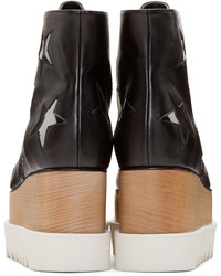 Черные кожаные ботильоны со звездами от Stella McCartney