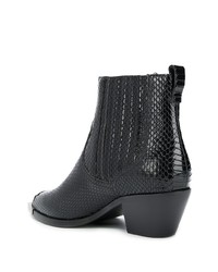 Черные кожаные ботильоны со змеиным рисунком от Ash
