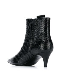 Черные кожаные ботильоны со змеиным рисунком от Ash