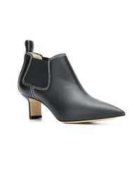 Черные кожаные ботильоны от Paul Andrew