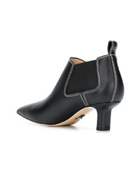 Черные кожаные ботильоны от Paul Andrew
