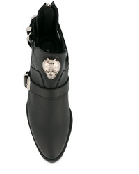 Черные кожаные ботильоны от Philipp Plein