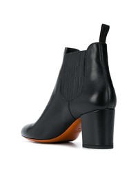 Черные кожаные ботильоны от Santoni