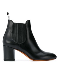 Черные кожаные ботильоны от Santoni