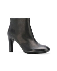 Черные кожаные ботильоны от Del Carlo