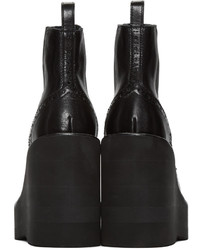 Черные кожаные ботильоны от Sacai