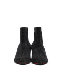 Черные кожаные ботильоны от Christian Louboutin